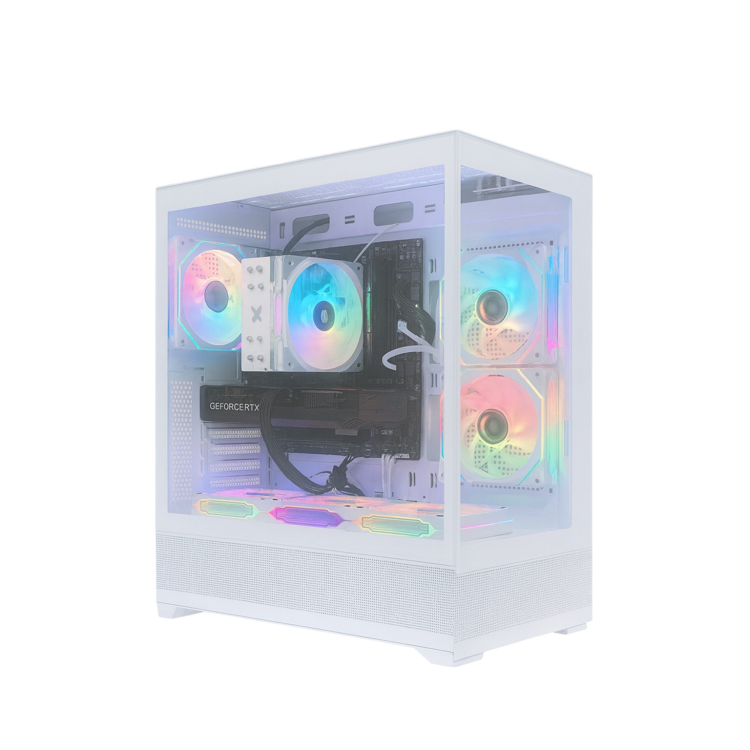 PcTech Gaming PC - AMD Ryzen 5 9600X 32G DDR5 Ram NVIDIA RTX 5060 TI - 1TB M.2 NVMe SSD- Win11 Pro, White