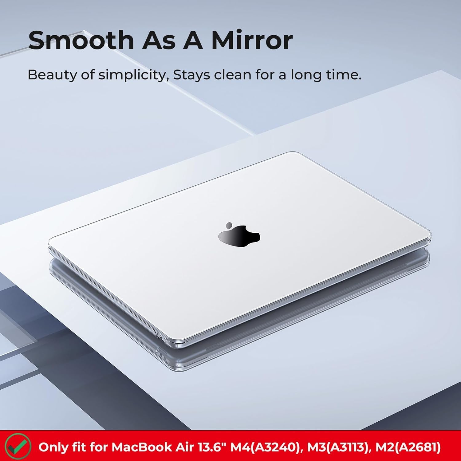 Crystal Clear Case Compatible with MacBook Air 13 inch M4 M3 M2 2025-2022 A3240 A3113 A2681, 13.6" Hard Case Cover & TPU Keyboard Skin & Screen