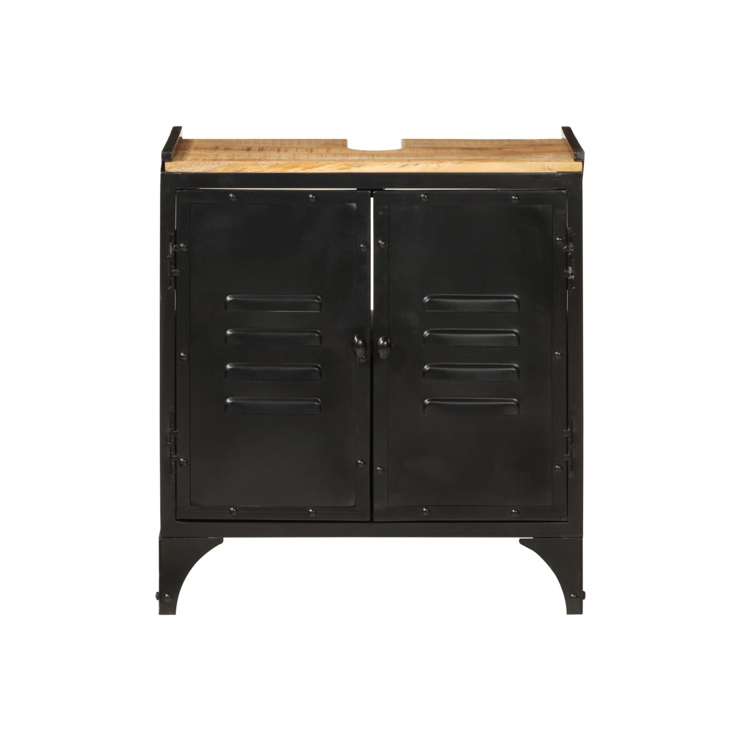 vidaXL Bathroom Sink Cabinet 55x35x60 cm Iron and Solid Wood Mango