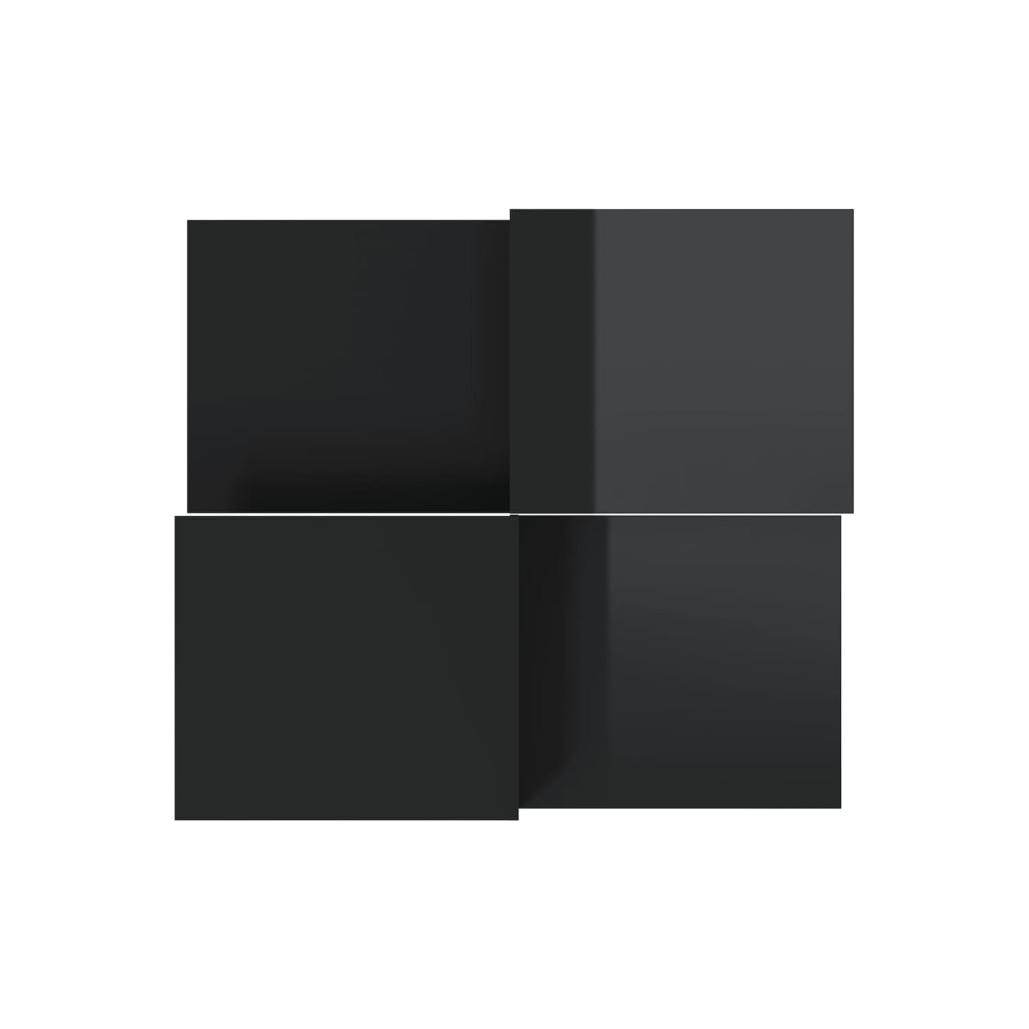 Ensemble de 2 tables basses vidaXL en bois d'ingénierie noir très lustré