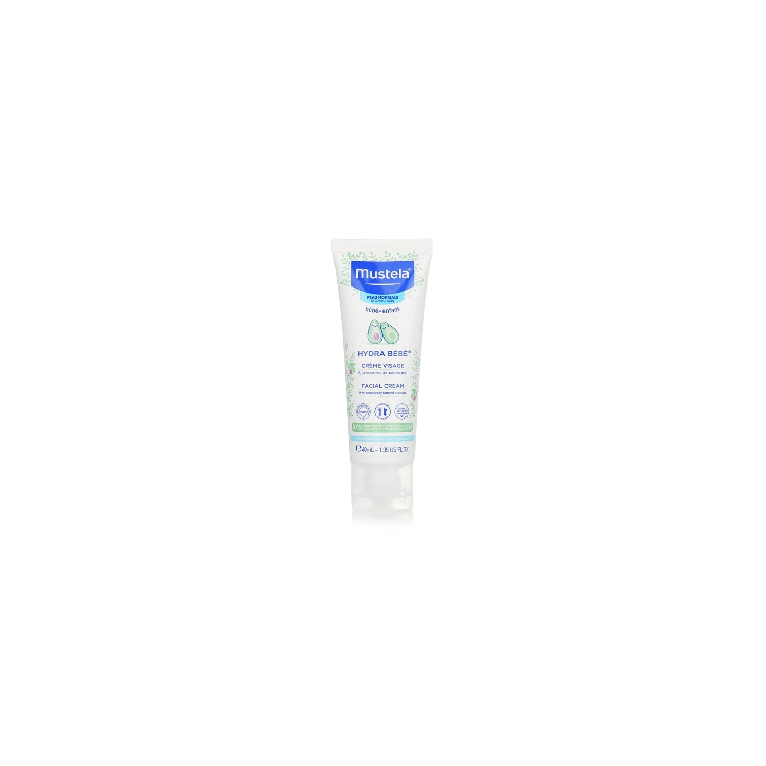 Crème pour le visage Hydra-Bebe avec avocat biologique - 40&nbsp;ml/1,35&nbsp;oz pour la peau normale