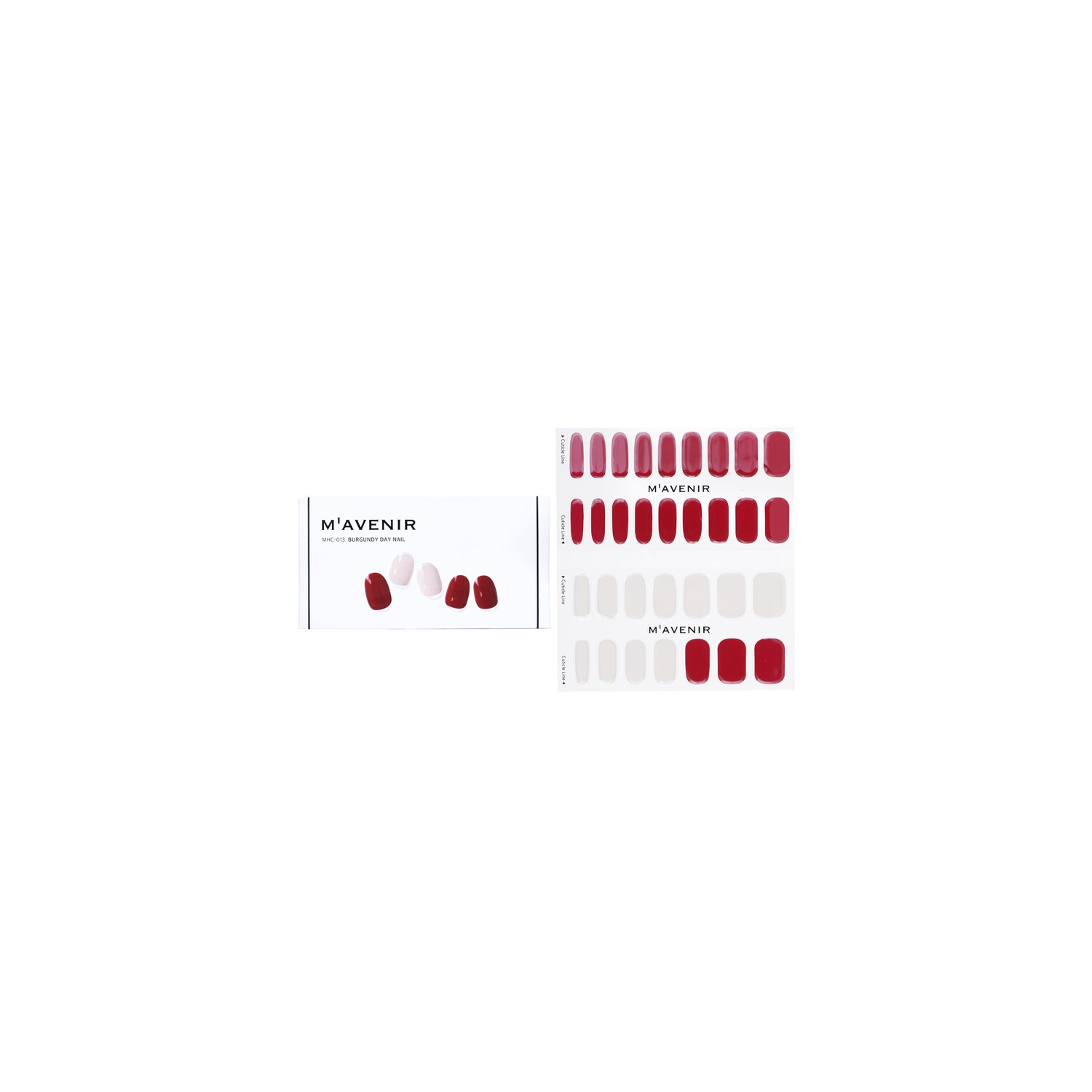 Autocollant pour ongles - # Bourgogne Day Nail 32 pièces