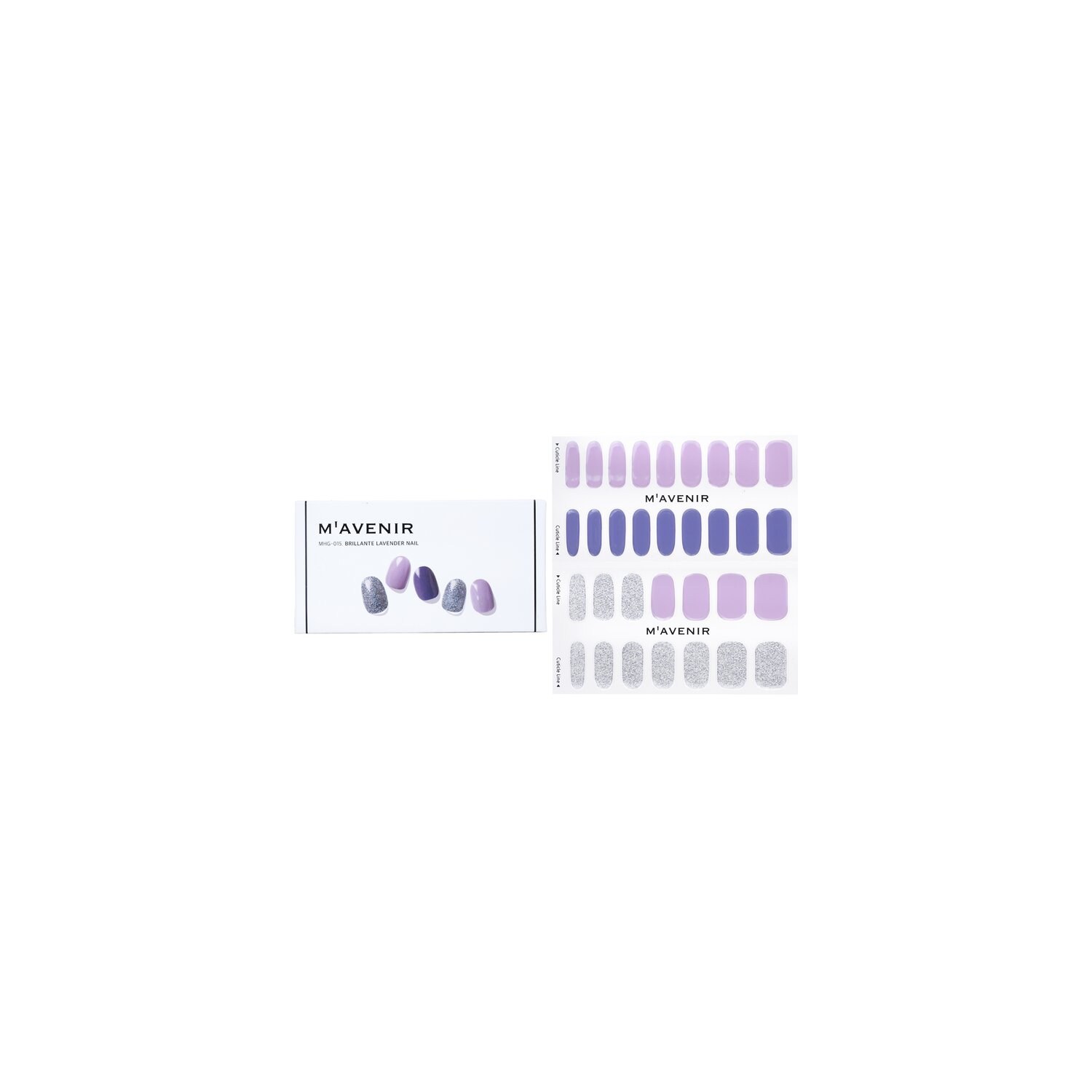 Autocollant pour ongles - # Brillante Lavender Nail 32 pièces