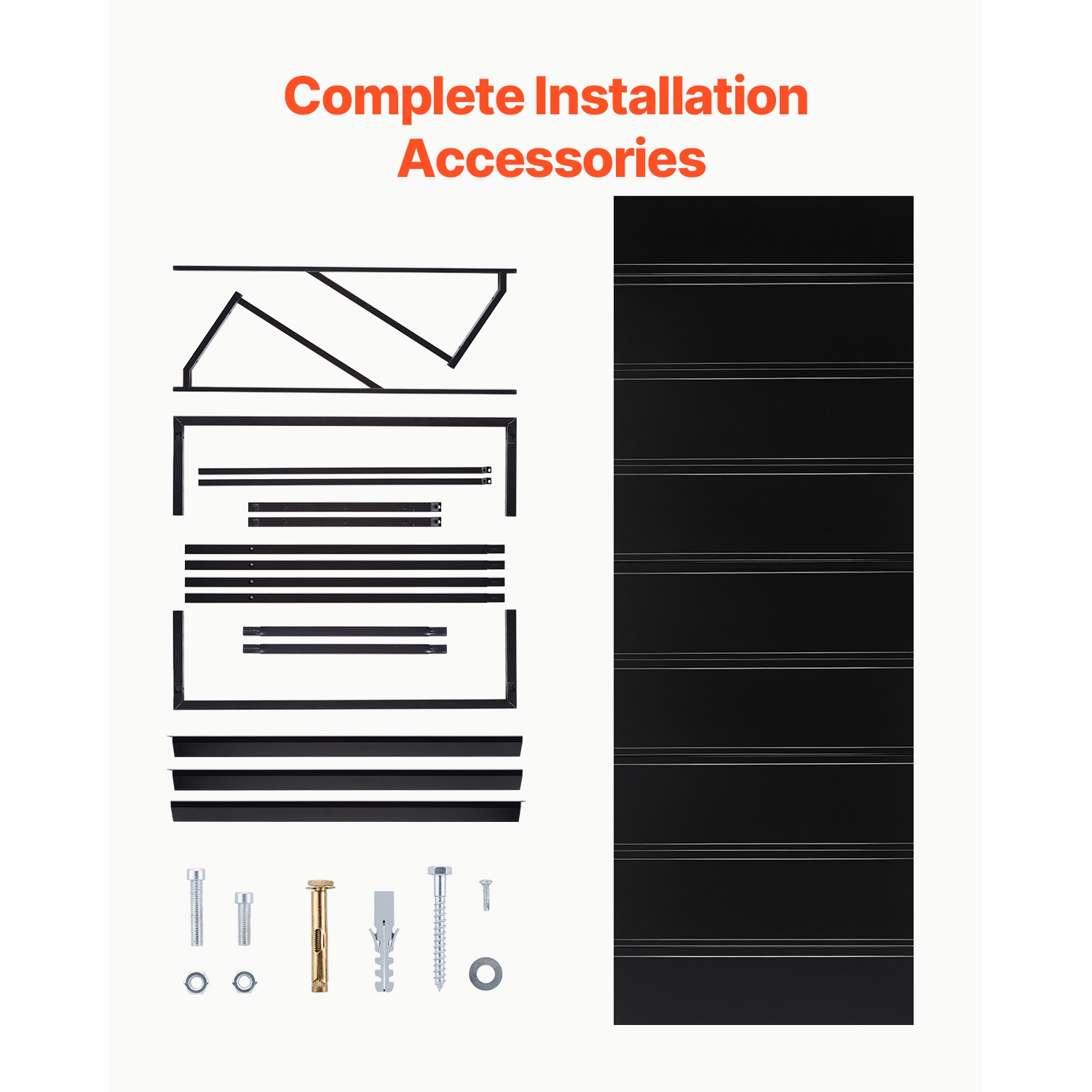 VEVOR 104 x 36 in Fixed Metal Awning , Window Awning Door Canopy, Stable Triangle Steel Frame Awnings for Doors Exterior Rain, Snow & Sunlight