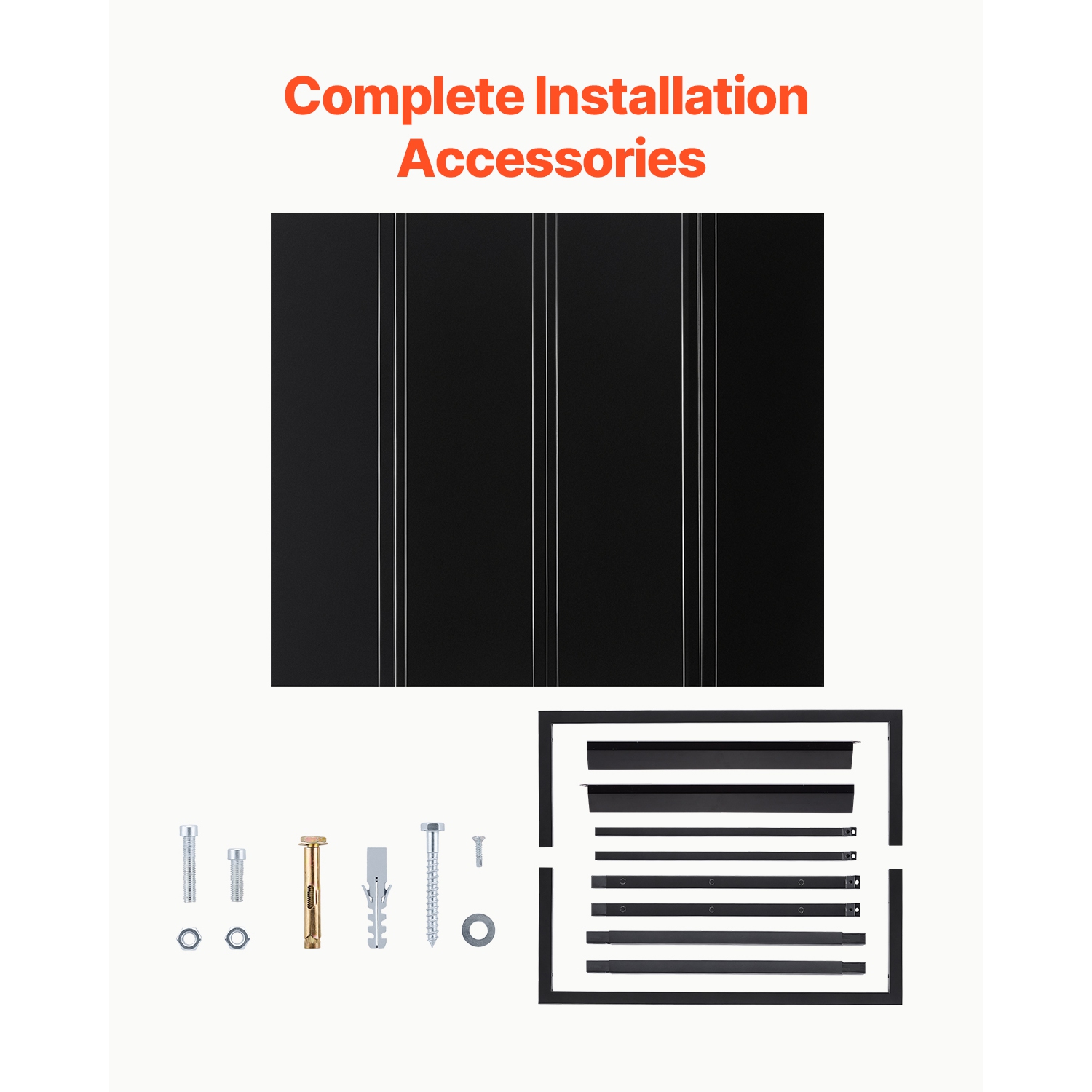 VEVOR 44 x 24 in Fixed Metal Awning , Window Awning Door Canopy, Stable Triangle Steel Frame Awnings for Doors Exterior Rain, and Snow Sunlight