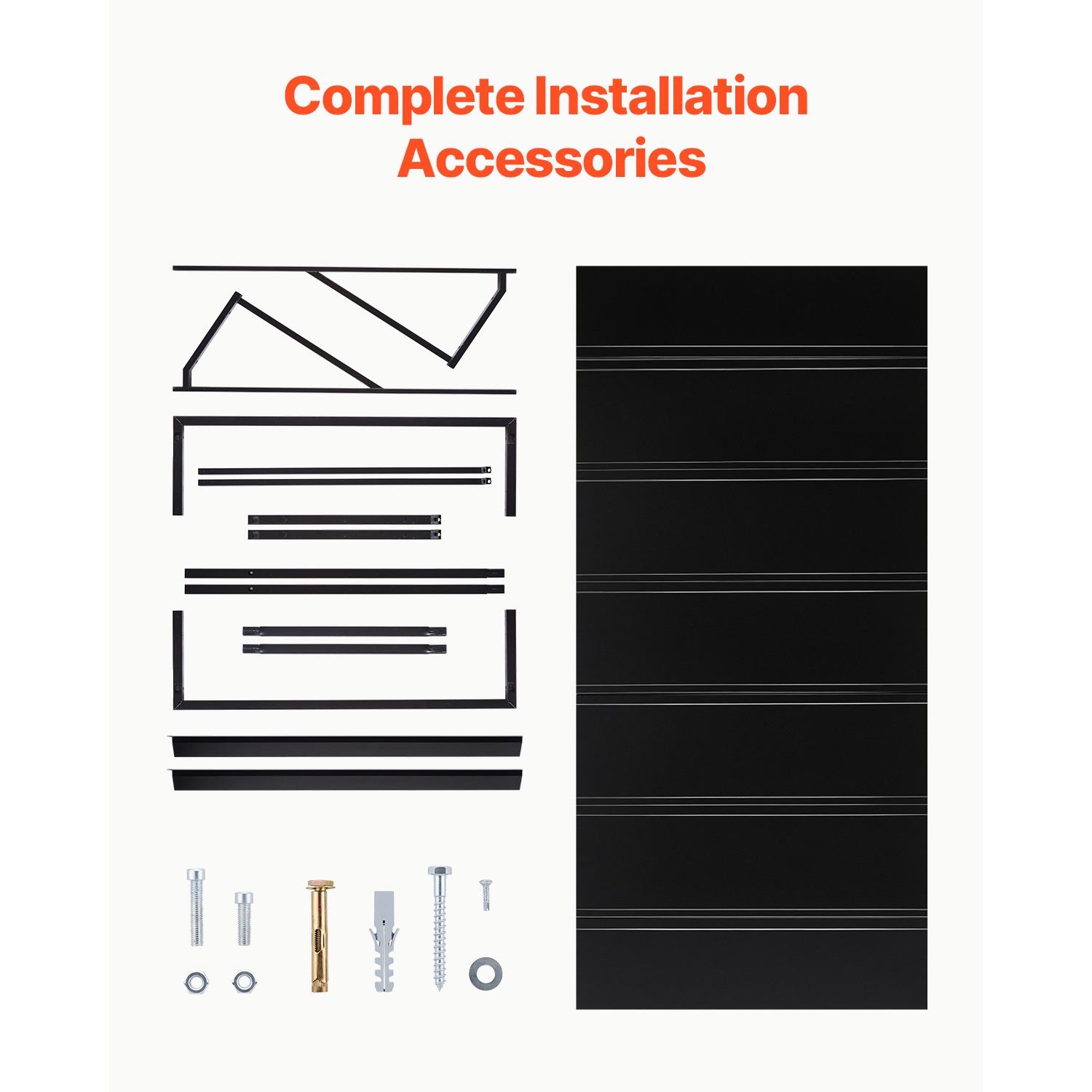 VEVOR 80 x 36 in Fixed Metal Awning , Window Awning Door Canopy, Stable Triangle Steel Frame Exterior Awnings Rain, and Snow Sunlight Protection for