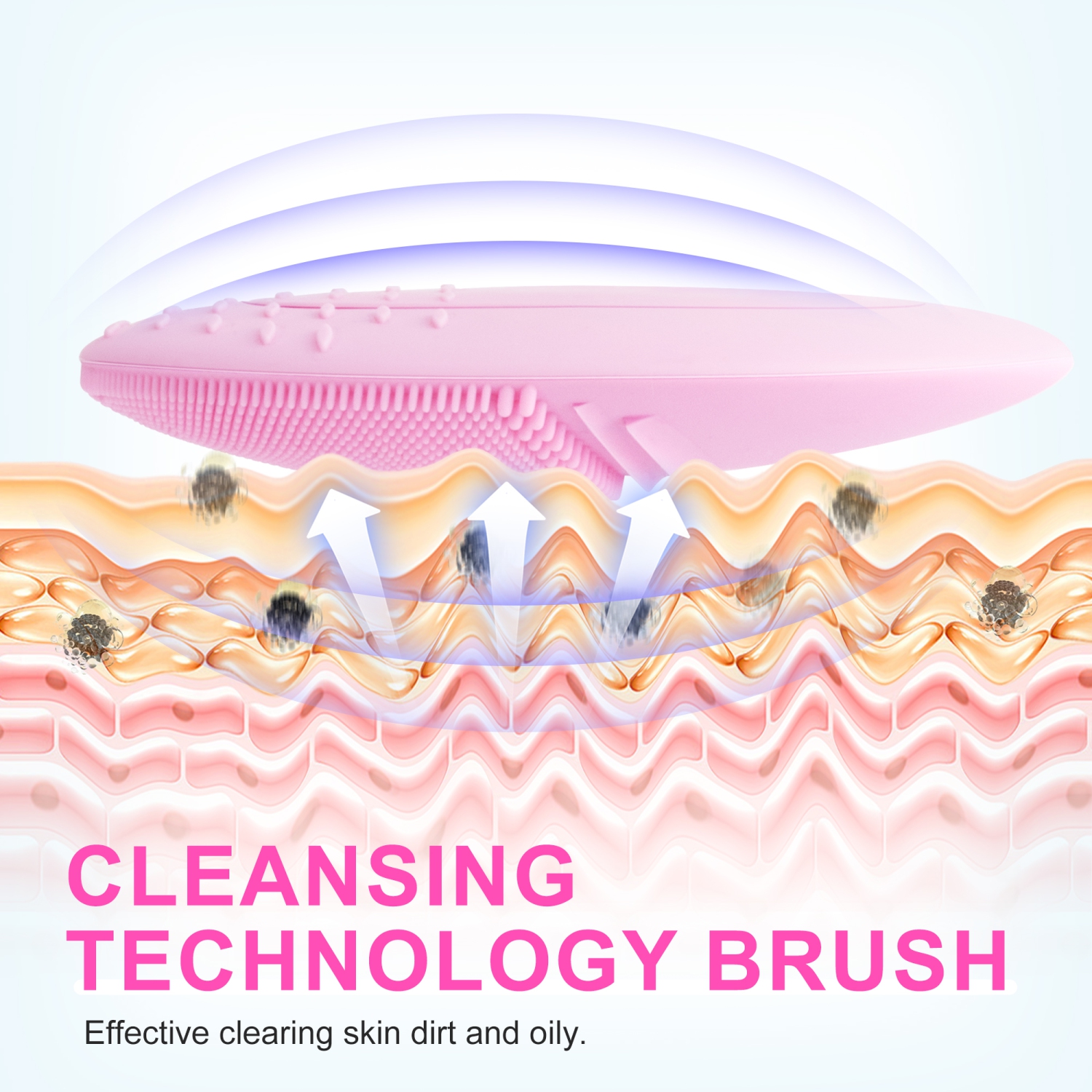 Brosse de nettoyage pour le visage rechargeable, brosse sonique étanche et vibrante en silicone souple compatible avec les nettoyants pour le visage,