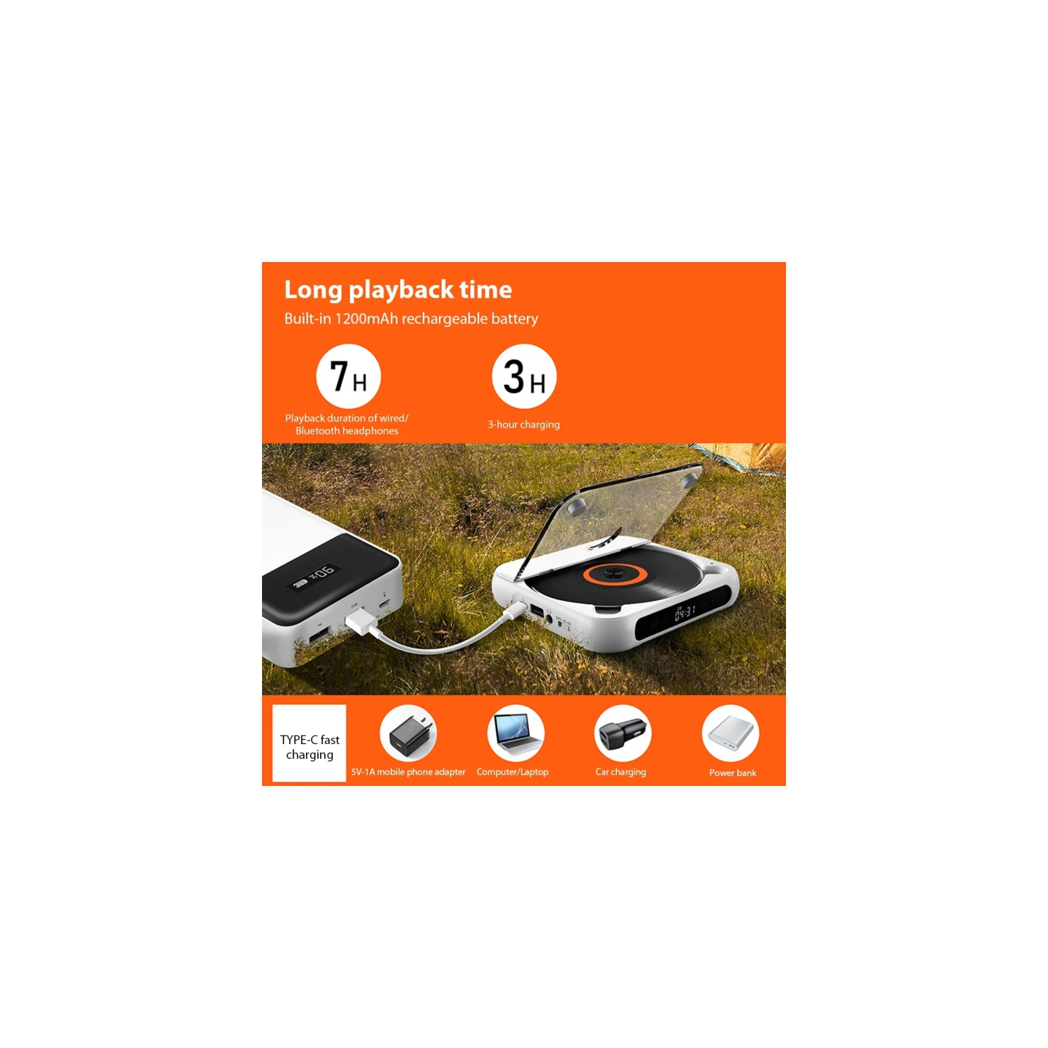 Popular Portable CD Player for Students Listening to English, Mini CD Player with External Playback - Pink