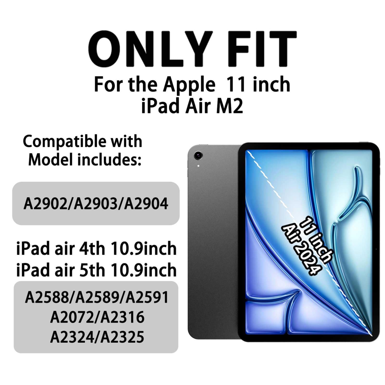 Compatible with iPad Pro 11-inch Air 2024 Tablet Case with 360° Rotating Stand and Pen Slot - Red + Blue