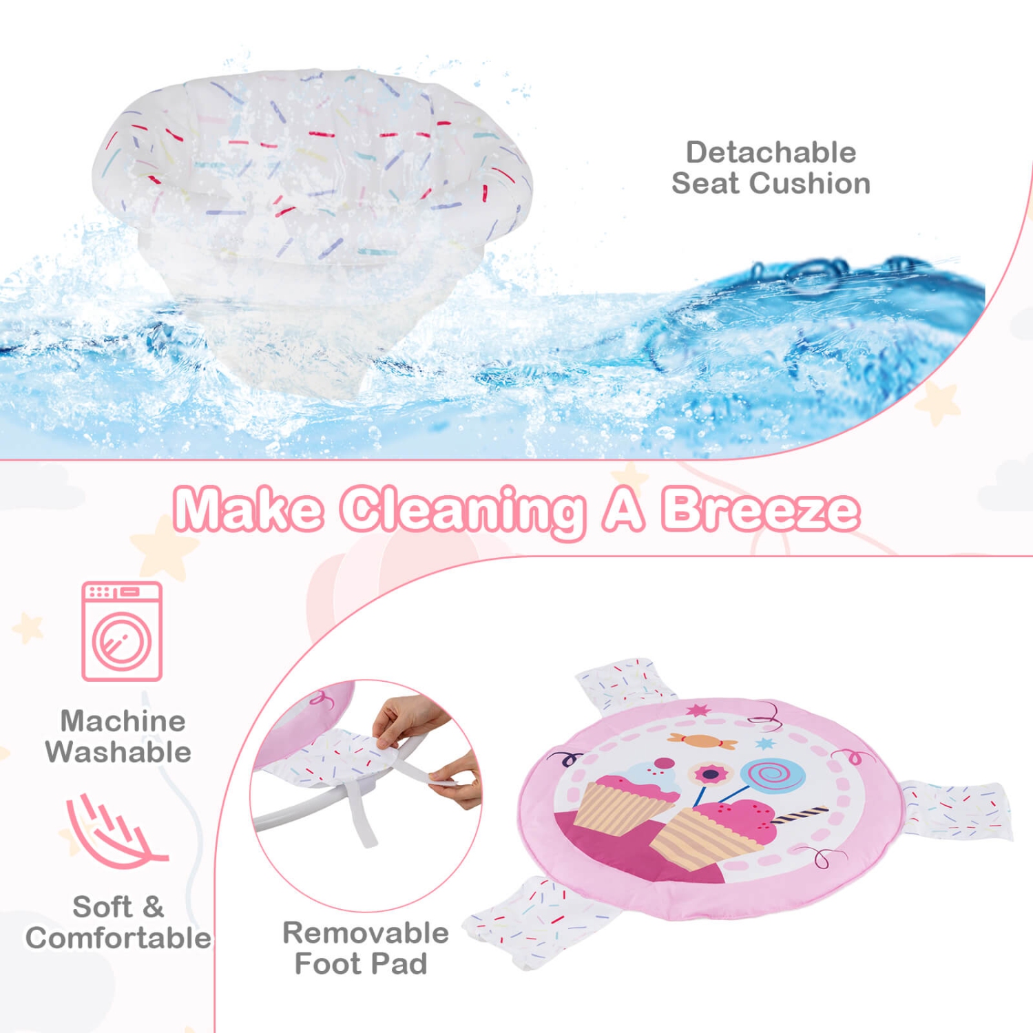 Costway Baby Stationary Activity Center Infant Jumper with Removable Foot Pad