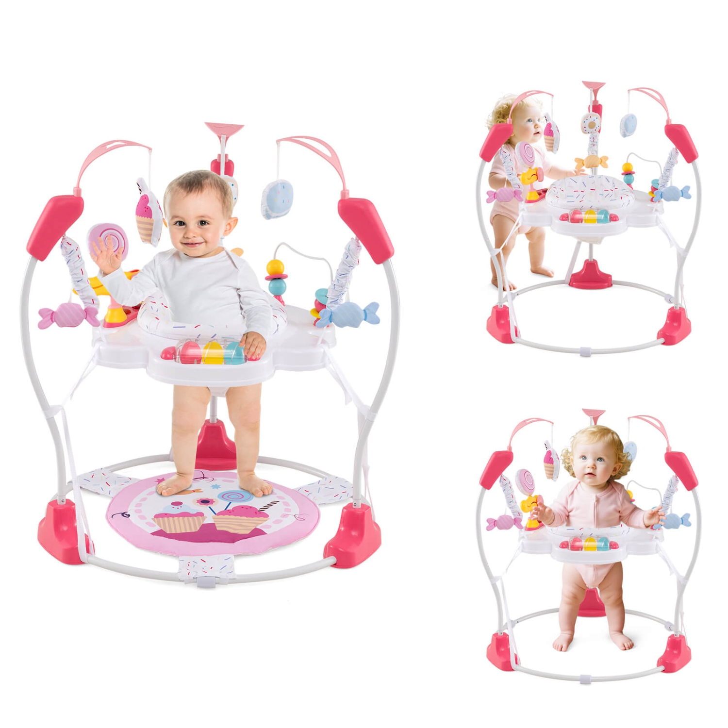 Costway Baby Stationary Activity Center Infant Jumper with Removable Foot Pad