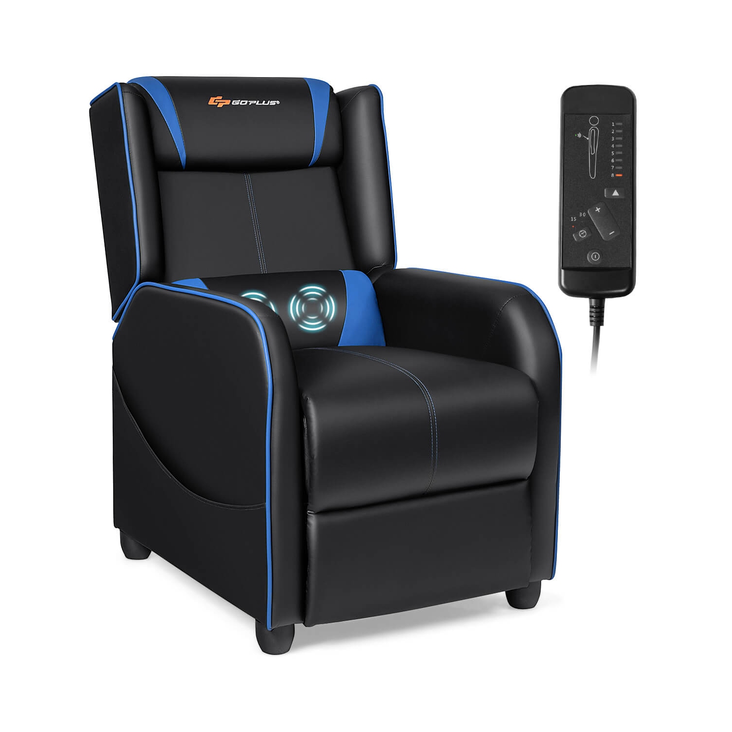 Fauteuil de jeu inclinable et massant Goplus Sofa de salon simple Siège de cinéma maison