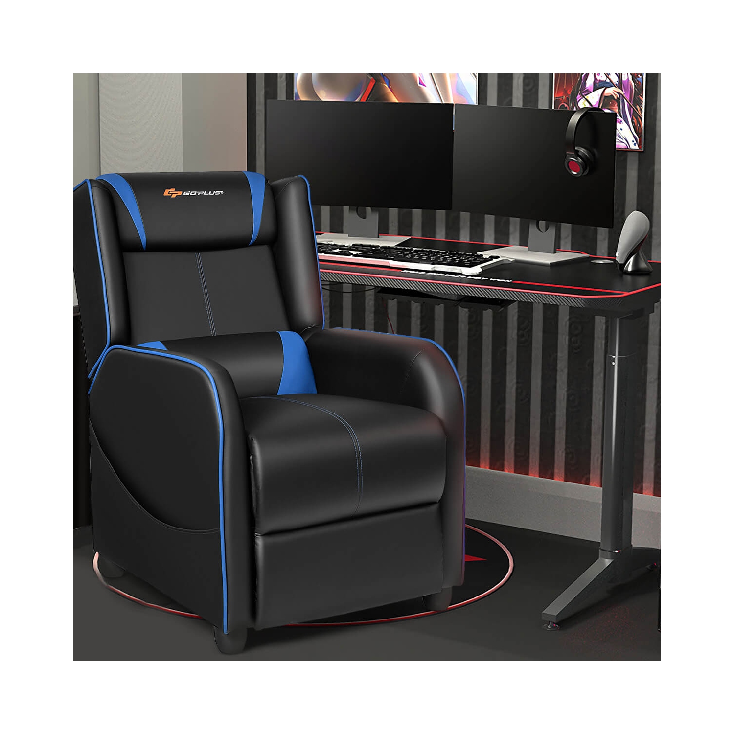 Fauteuil de jeu inclinable et massant Goplus Sofa de salon simple Siège de cinéma maison