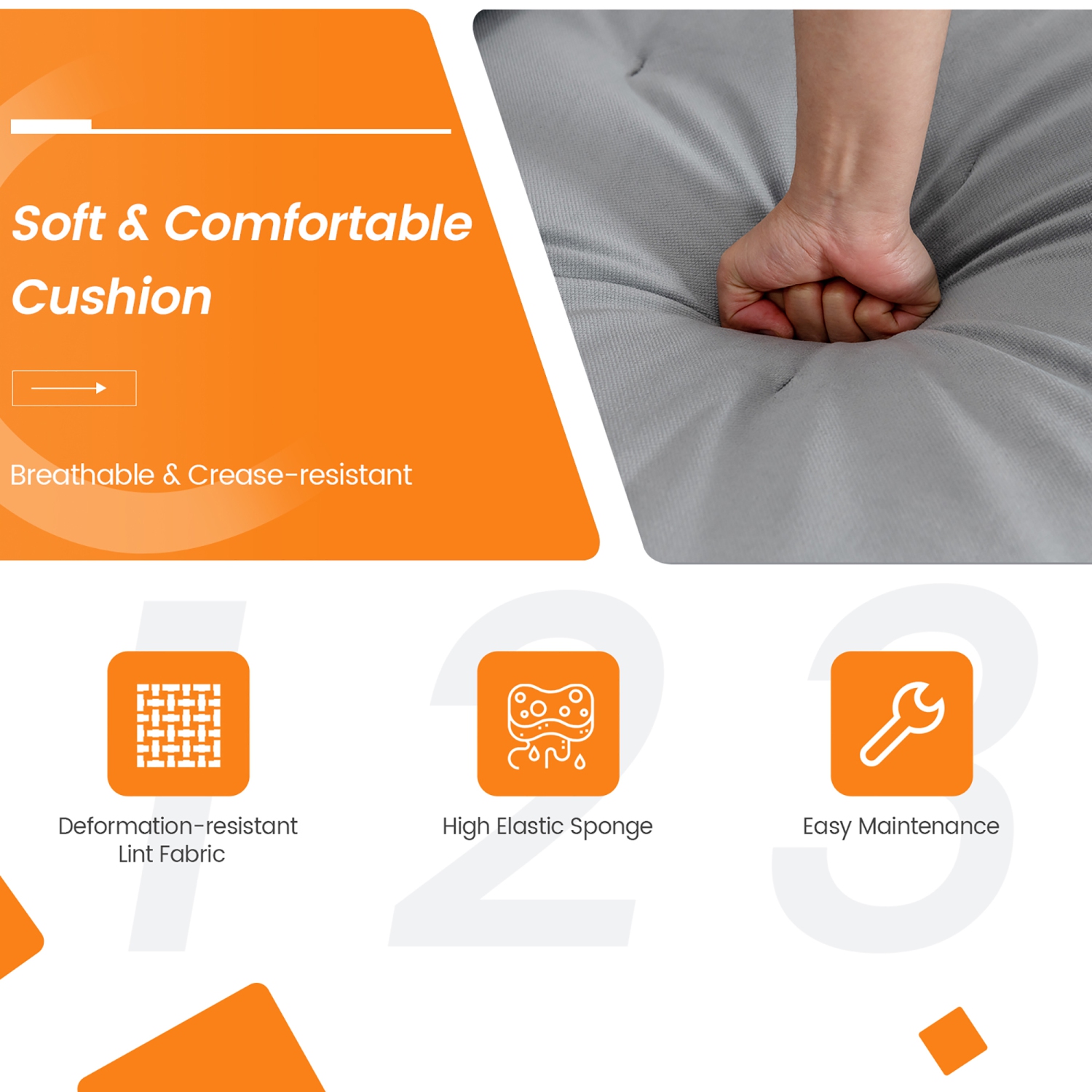 Canapé modulaire à 3 sièges de Costway avec ports USB et pochette de rangement latérale gris cendré