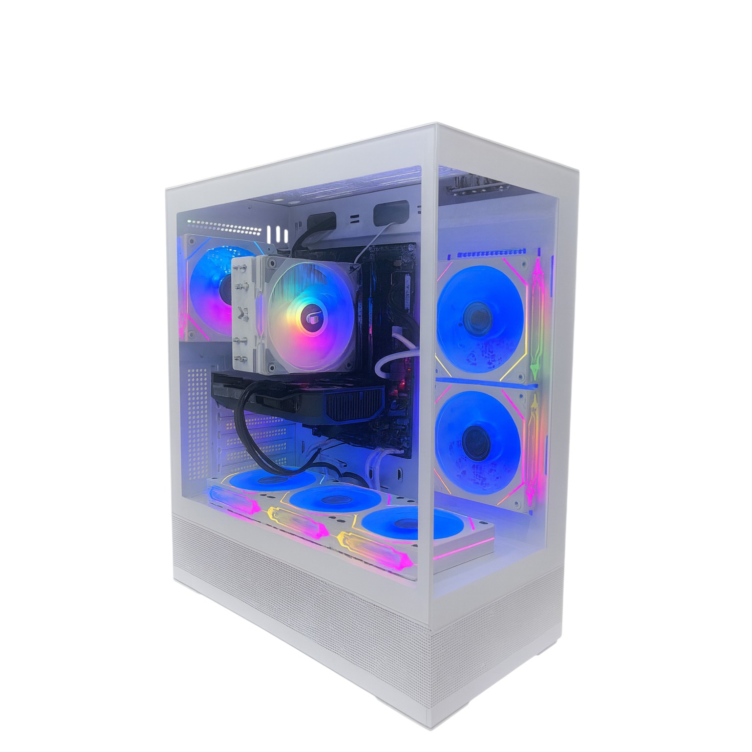 PcTech Gaming PC - AMD Ryzen 5 7600X3D 32G DDR5 Ram NVIDIA RTX 5060 Ti - 1TB M.2 NVMe SSD- Win11 Pro, White
