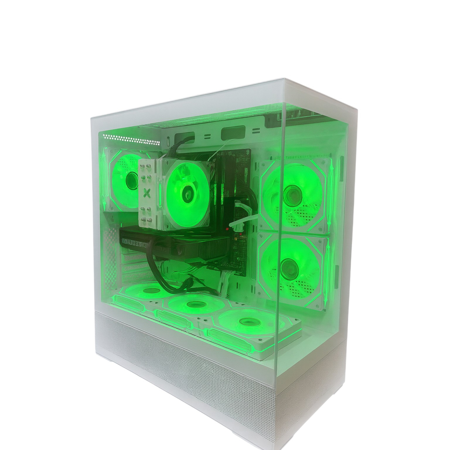 PcTech Gaming PC - AMD Ryzen 5 7600X 32G DDR5 Ram NVIDIA RTX 5060 Ti - 1TB M.2 NVMe SSD- Win11 Pro, White