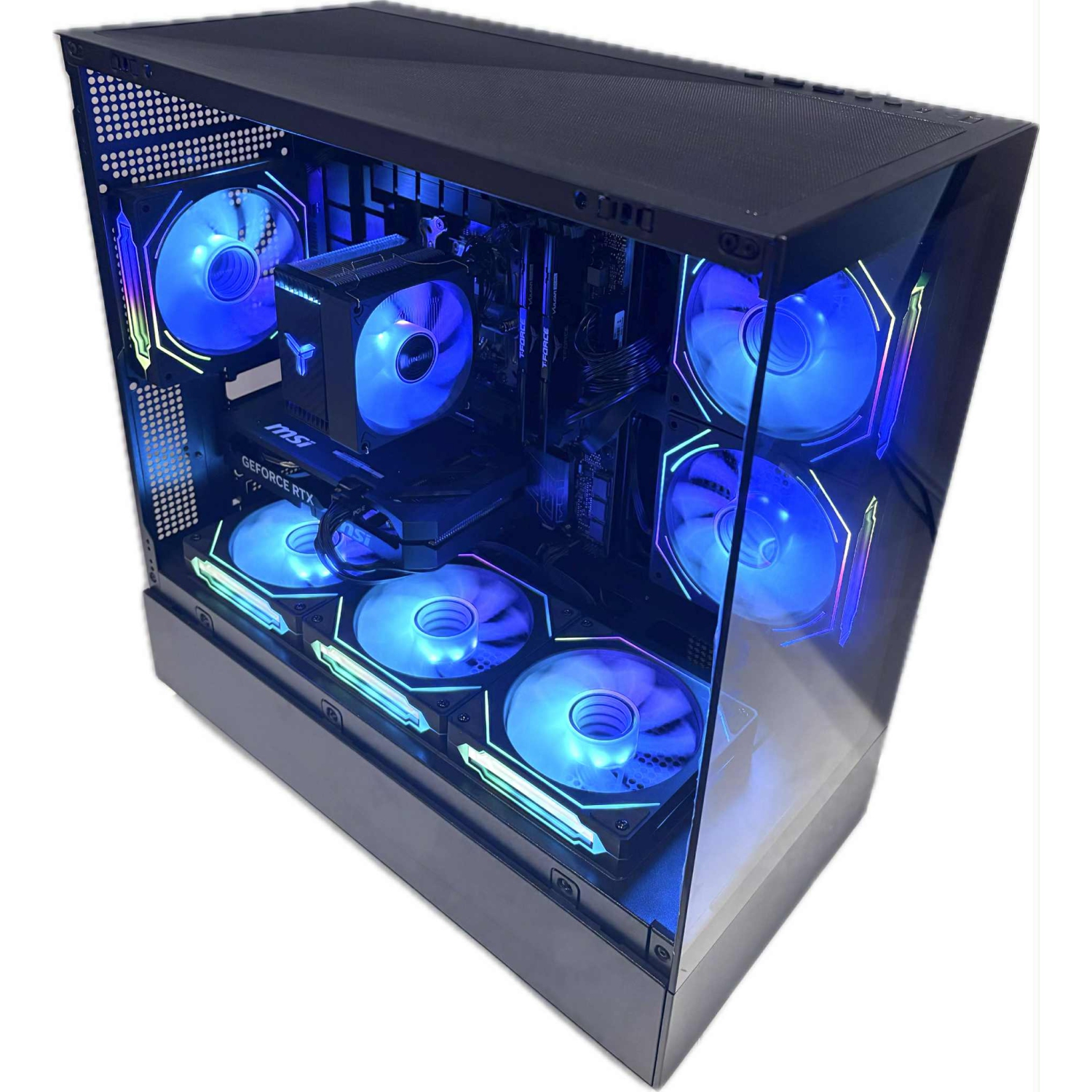 PcTech Gaming PC - AMD Ryzen 5 7600X3D 32G DDR5 Ram NVIDIA RTX 5060 - 1TB M.2 NVMe SSD- Win11 Pro, Black