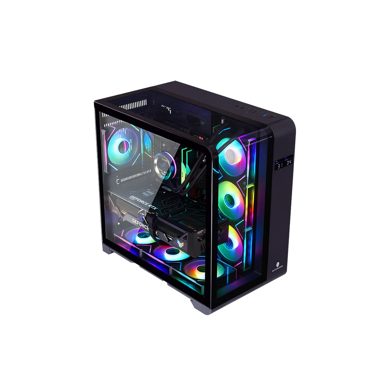 PcTech Gaming PC - AMD Ryzen 7 7800X3D 32G DDR5 Ram NVIDIA RTX 5070 Ti - 1TB M.2 NVMe SSD- Win11 Pro, Black