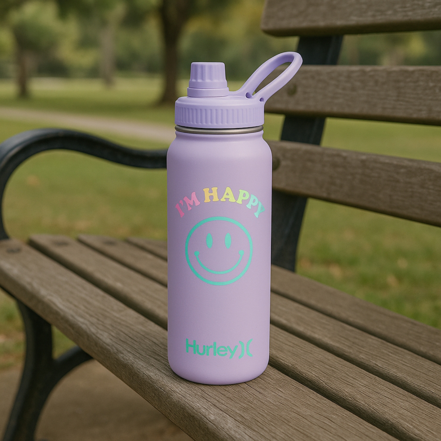 Hurley 32Oz Reusable Water Bottle With Chug Cap Stainless Steel Sports Bottle