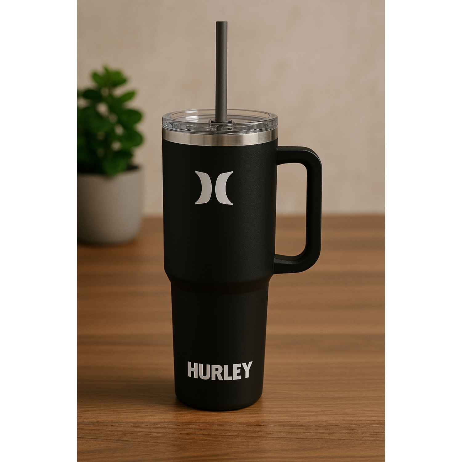 Bouteille en caoutchouc solide de 40 oz de Hurley, noir