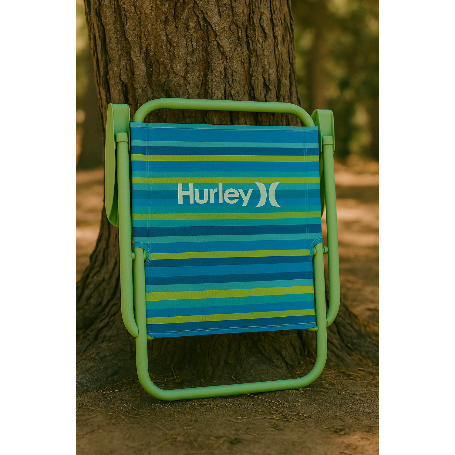 Chaise de plage à une position de Hurley à motif bleu et vert