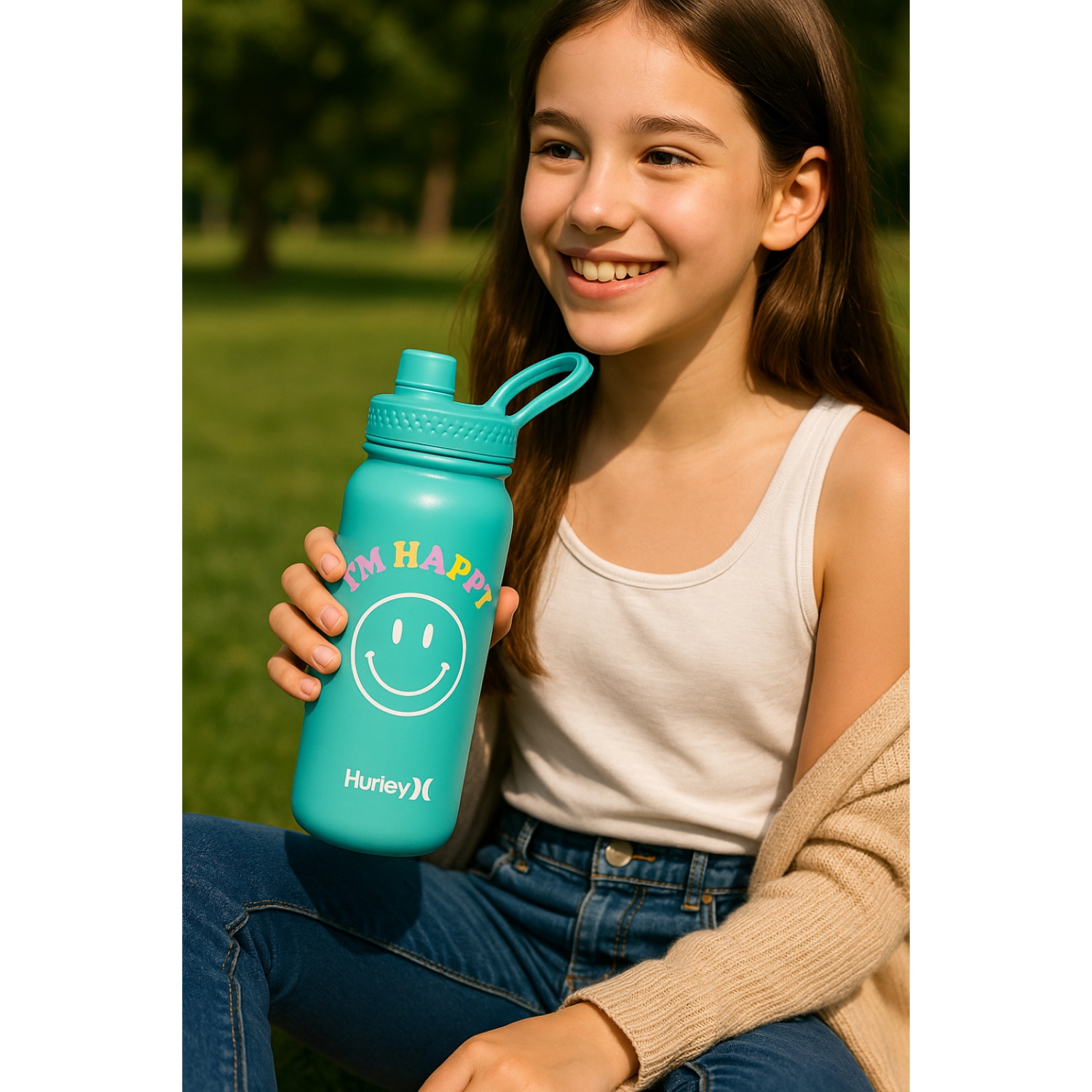 Hurley Mint Be Happy 32 Oz Ss Bottle With Chug Cap