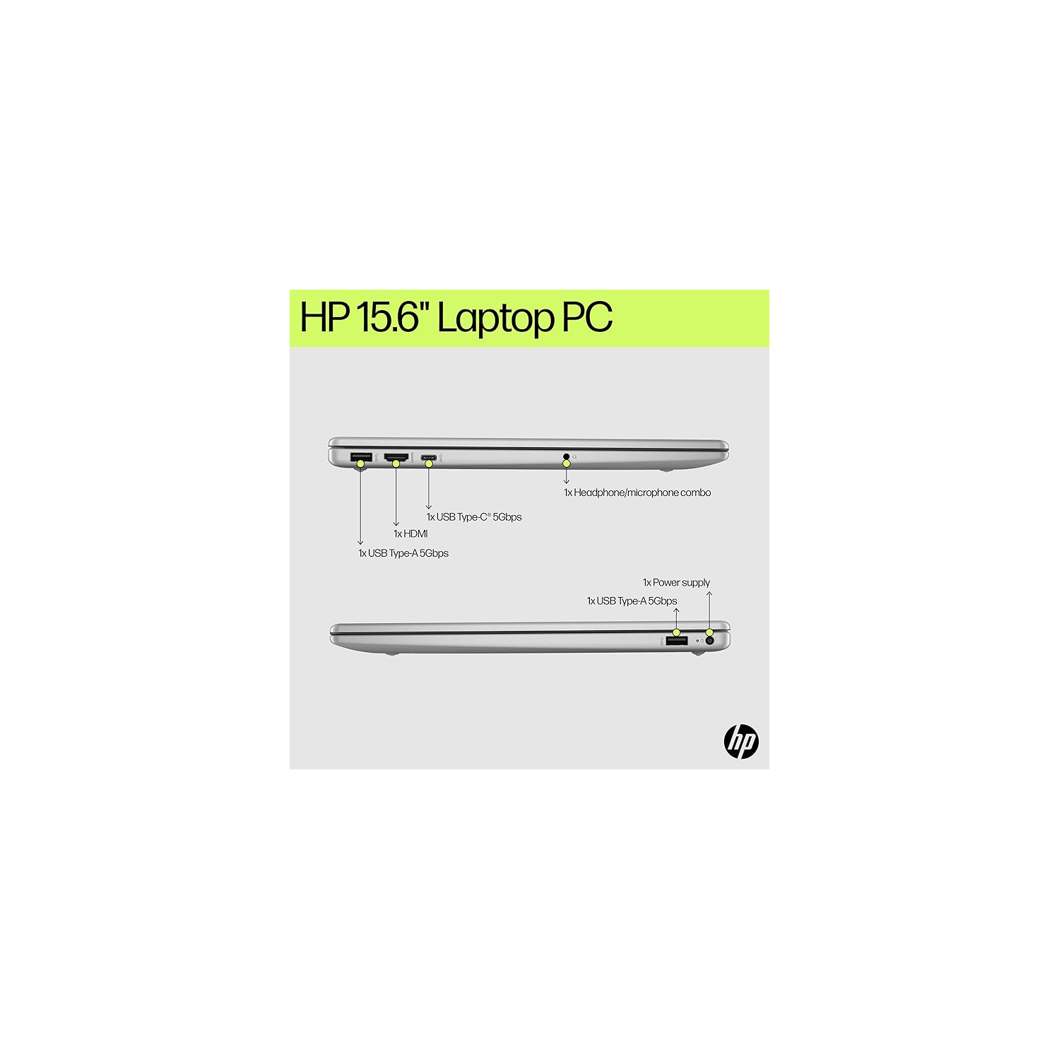 HP 15.6" FHD IPS Laptop, Intel N100 Processor, 8GB RAM 128GB SSD, Intel UHD Graphics, Windows 11 Home, Copilot AI Key, Wi-Fi 6, Bluetooth 5.3,