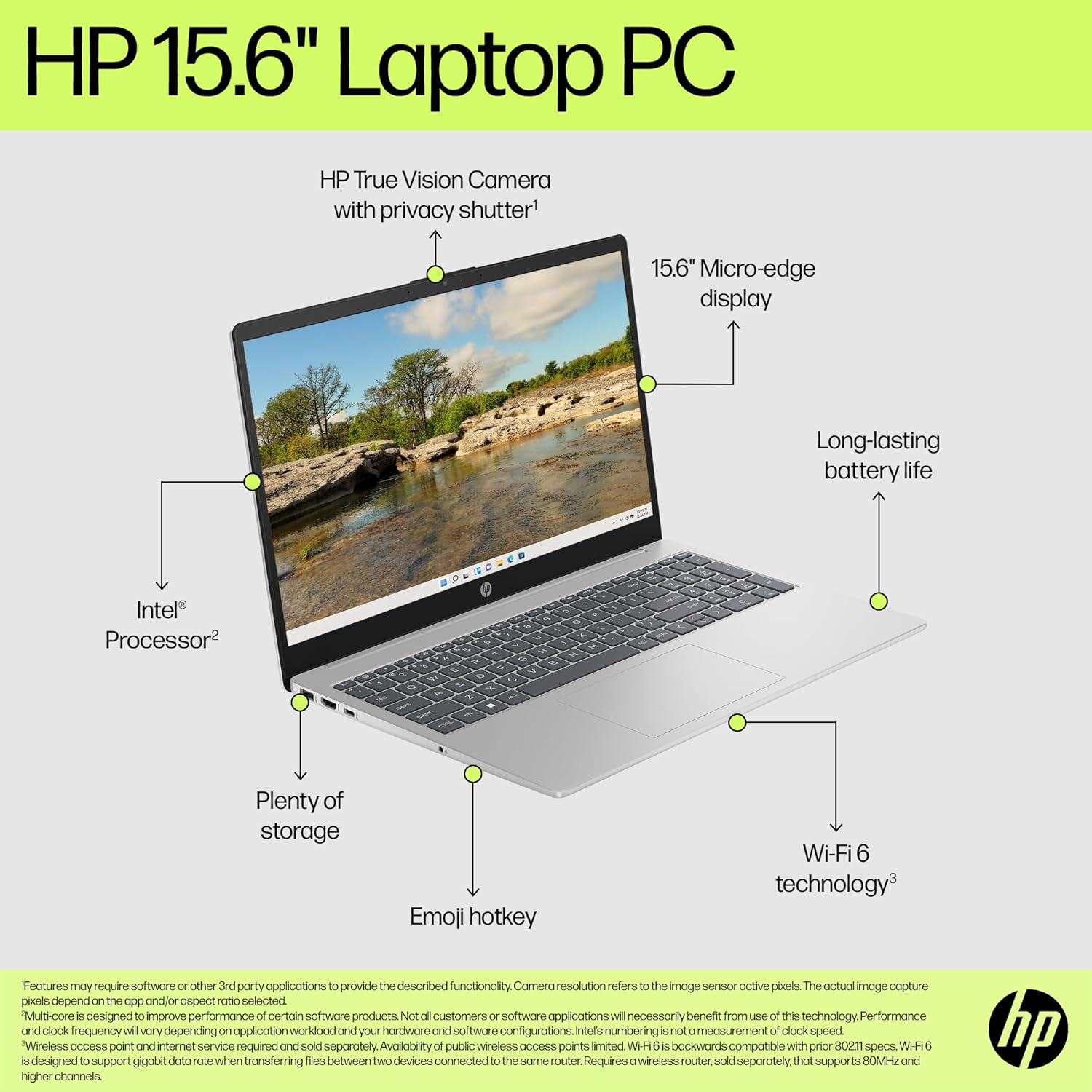 HP 15.6" FHD IPS Laptop, Intel N100 Processor, 8GB RAM 128GB SSD, Intel UHD Graphics, Windows 11 Home, Copilot AI Key, Wi-Fi 6, Bluetooth 5.3,