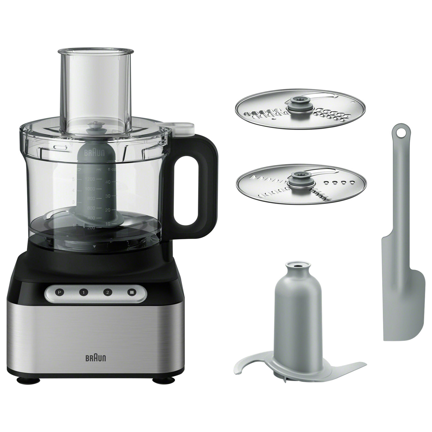 Braun EasyPrep Food Processor - 8-Cup - 550-Watt - Black Stainless Steel