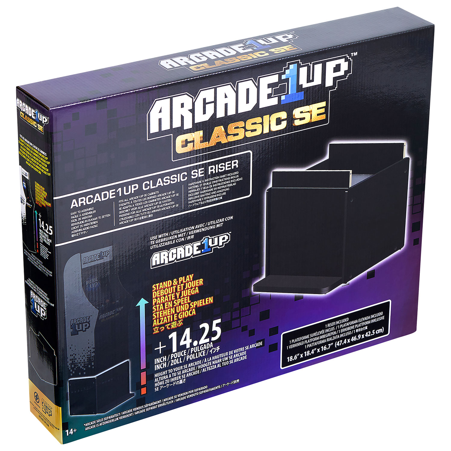 Rehausseur de 14,25 po Classic SE d'Arcade1Up - Noir