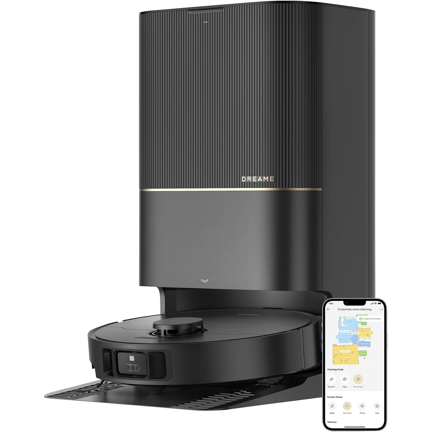 Aspirateur robot à vadrouille à vidange automatique X40 Ultra de Dreame - Noir