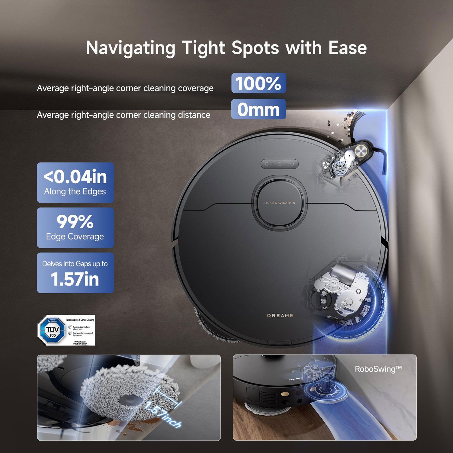 Aspirateur robot à vadrouille à vidange automatique X40 Ultra de Dreame - Noir