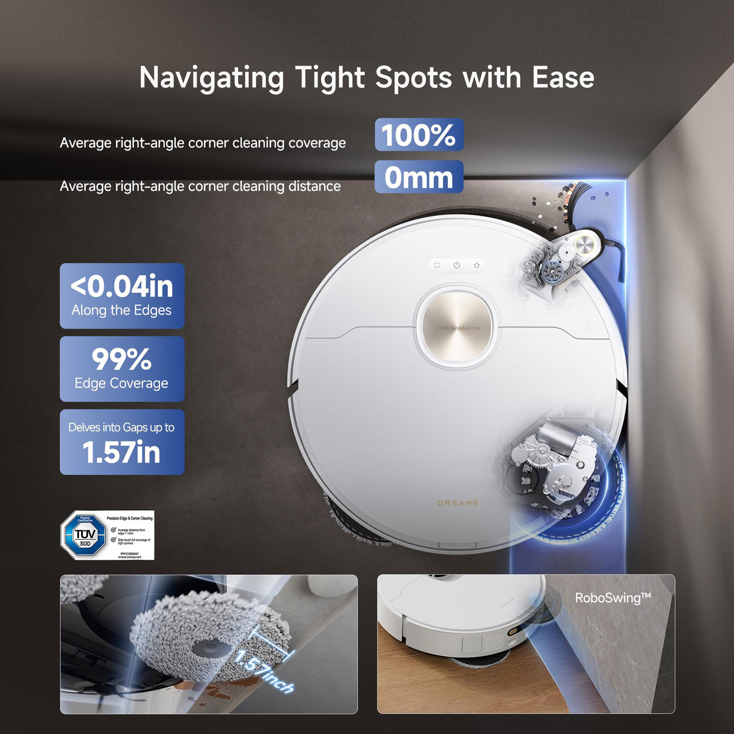 Aspirateur robot à vadrouille à vidange automatique X40 Ultra de Dreame - Blanc