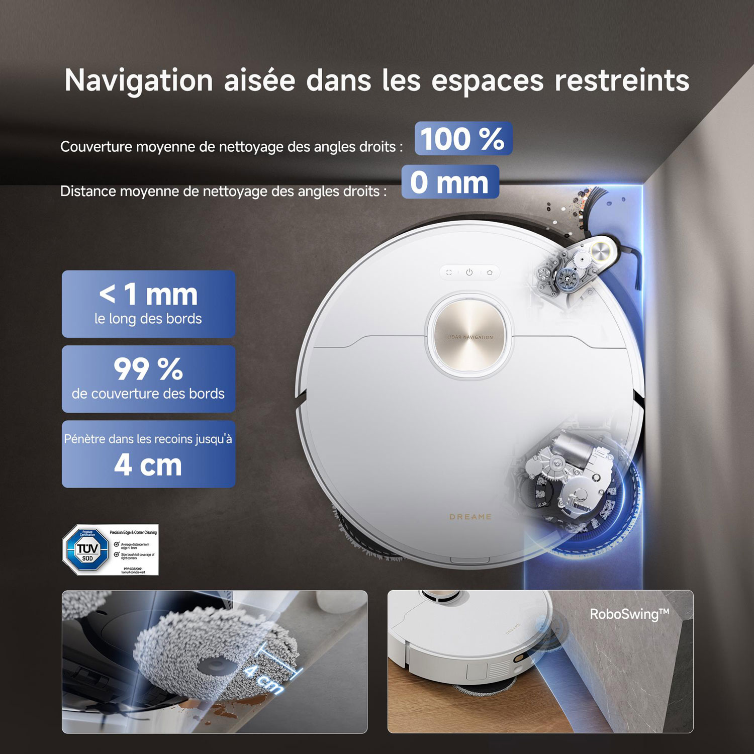 Aspirateur robot à vadrouille à vidange automatique X40 Ultra de Dreame - Blanc