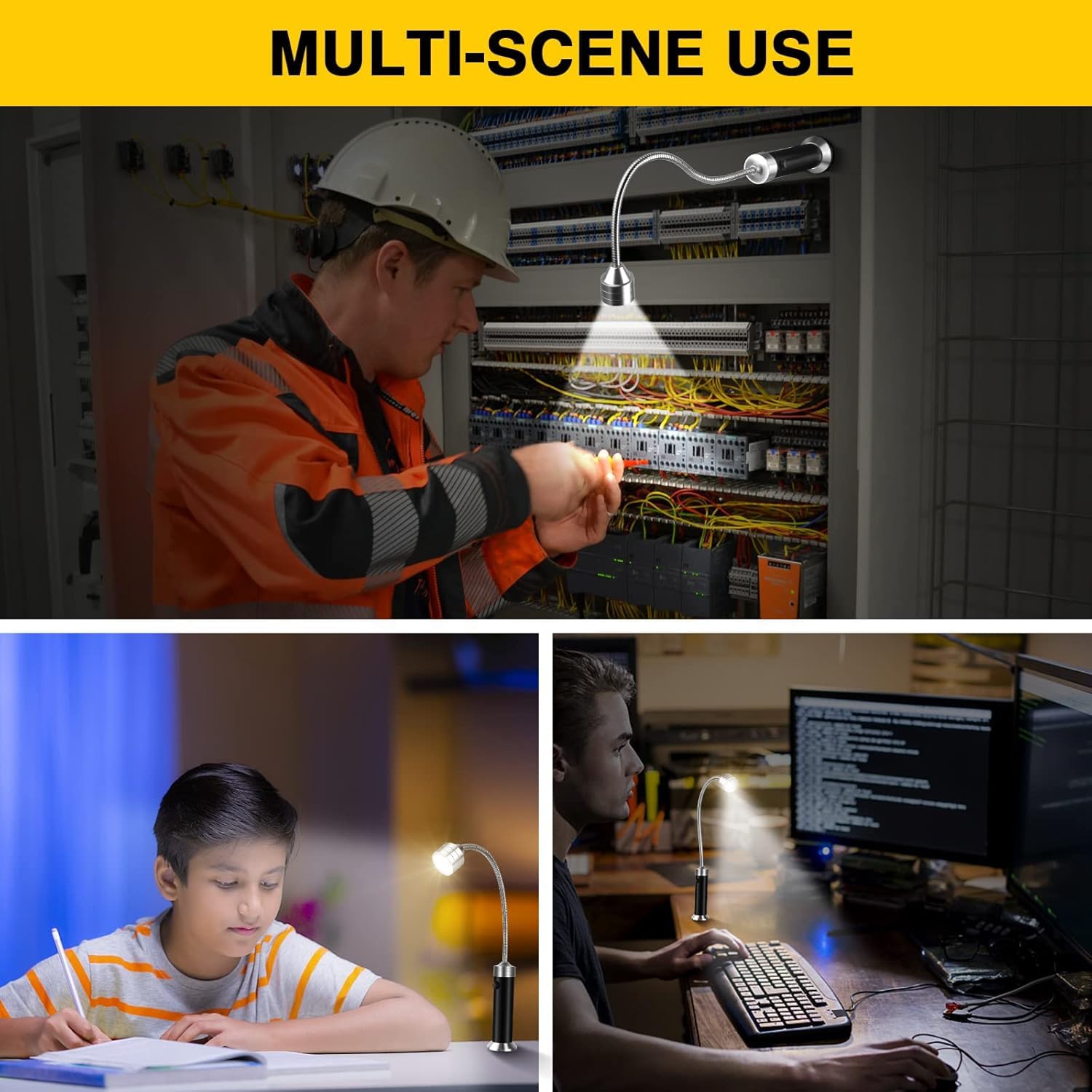 Ensemble de 2 lampes pour barbecue, Rotation à 360° Super-Bright, Cadeaux pour anniversaire, Résistant aux intempéries, Puissante lampe pour barbecue