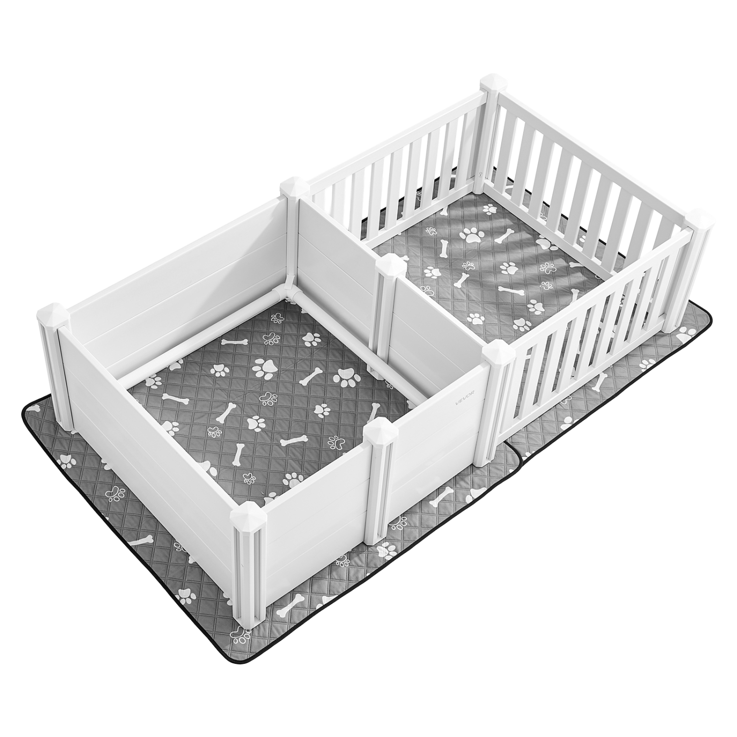 VEVOR 73x38x19.7 in Dog Whelping Box,Plastic Dog Whelping Pen with Adjustable Height Door, Puppy Playpen with Waterproof Pee Pad,Durable Indoor Pet