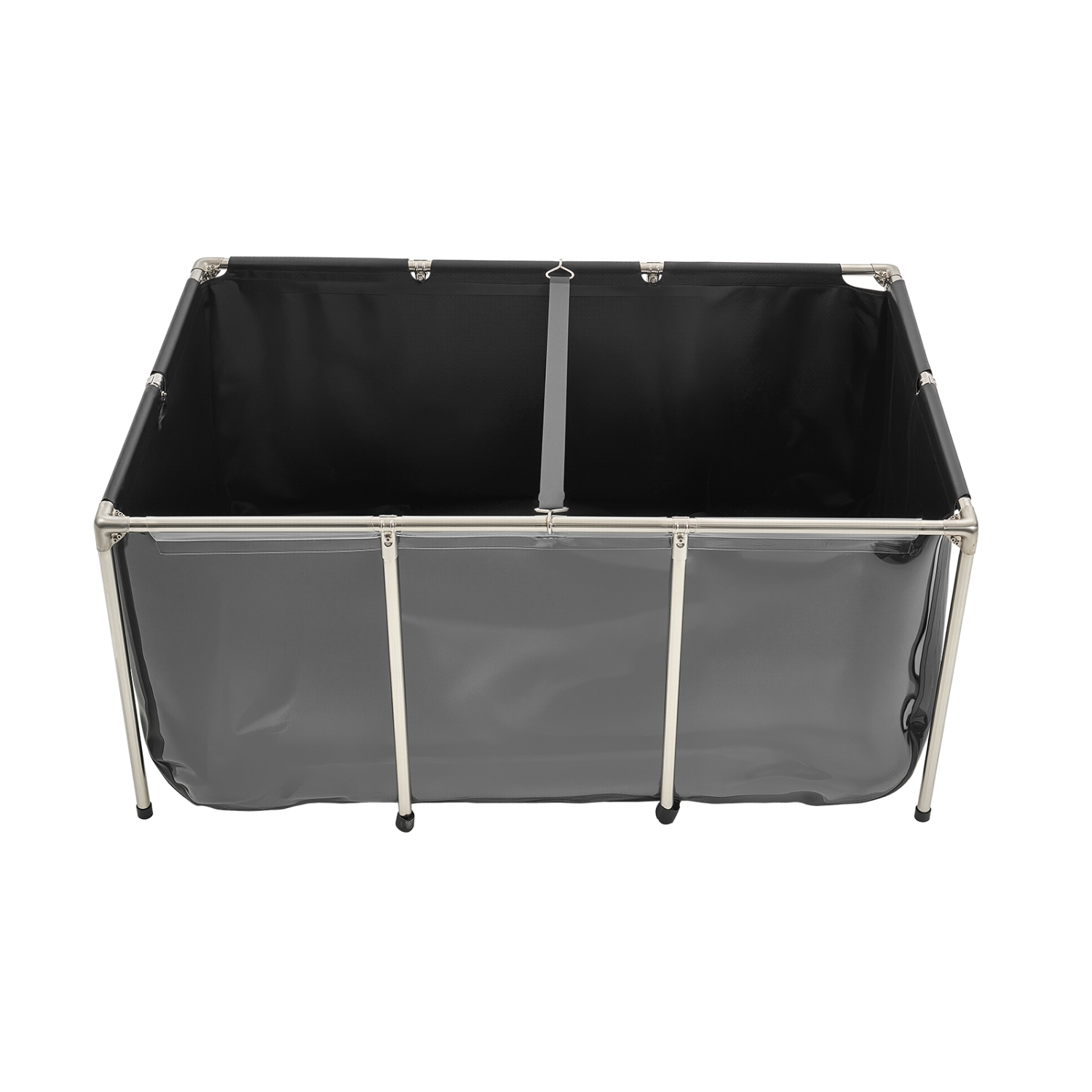 VEVOR 270Gal Canvas Fish Pond,Above Ground Fish Pond,PVC Koi Tank with Clear Viewing Panel,Rectangular Goldfish Tank with Stainless Steel Frame &