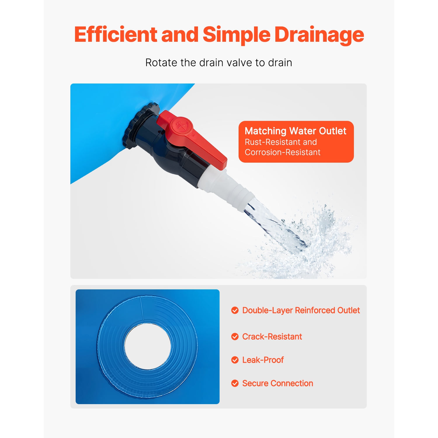 VEVOR 448.8 Gal Capacity Canvas Fish Pond,Above Ground Fish Pond, Foldable PVC Koi Tank, Round Goldfish Tank with Stable Frame and Drain Valve, for