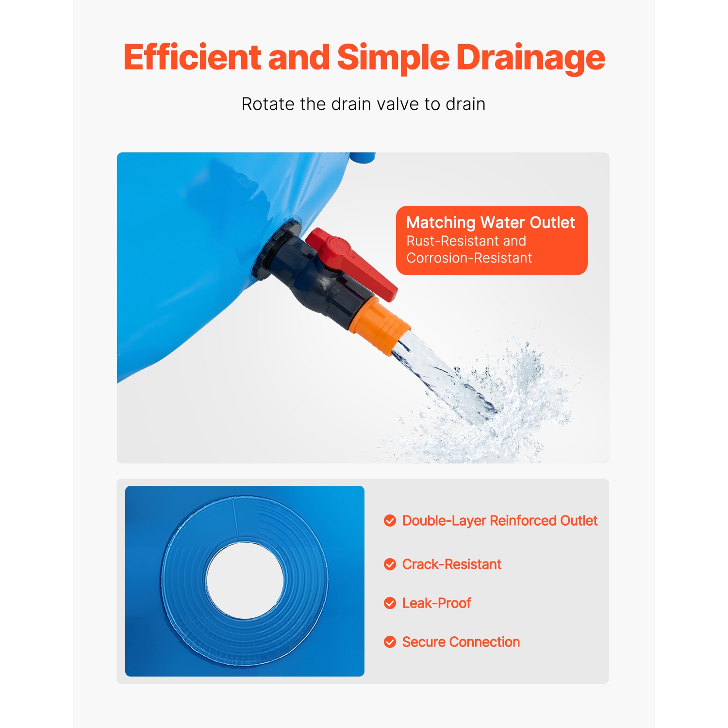 VEVOR 1320 Gal Capacity Canvas Fish Pond,Above Ground Fish Pond, Foldable PVC Koi Tank, Round Goldfish Tank with Stable Frame and Drain Valve,for