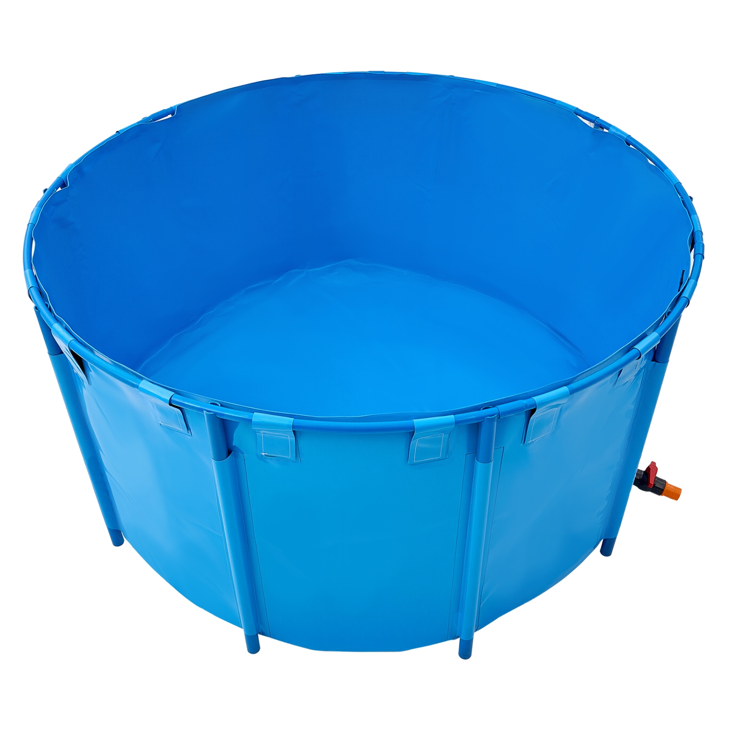 VEVOR 818 Gal Capacity Canvas Fish Pond, Above Ground Fish Pond, Foldable PVC Koi Tank, Round Goldfish Tank with Stable Frame and Drain Valve, for