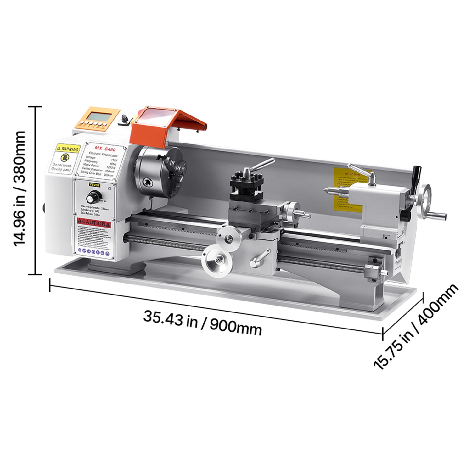 VEVOR 8.7 x 18 in Metal Lathe Machine,Precision Bench Power Metal Lathe, Automatic Feed, 0-2500 RPM Variable Speed,1250W Brushless Motor,for