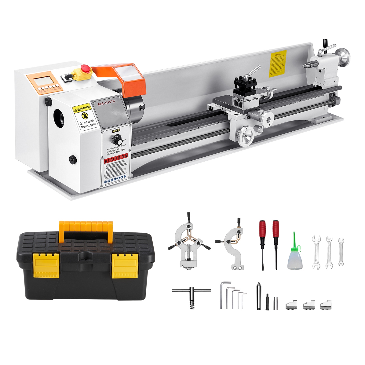 VEVOR 8.7 x 39 in Metal Lathe Machine, Precision Bench Power Metal Lathe,Automatic Feed, 0-2500 RPM Variable Speed,1250W Brushless Motor,for