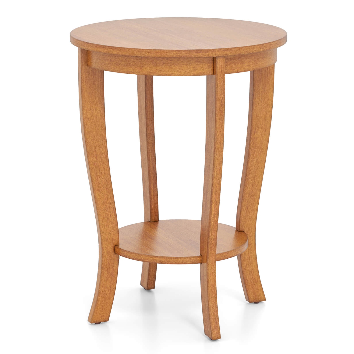 Table de bout ronde à 2 niveaux avec canapé d'appoint compact de 18&nbsp;po de Costway avec tablette de rangement