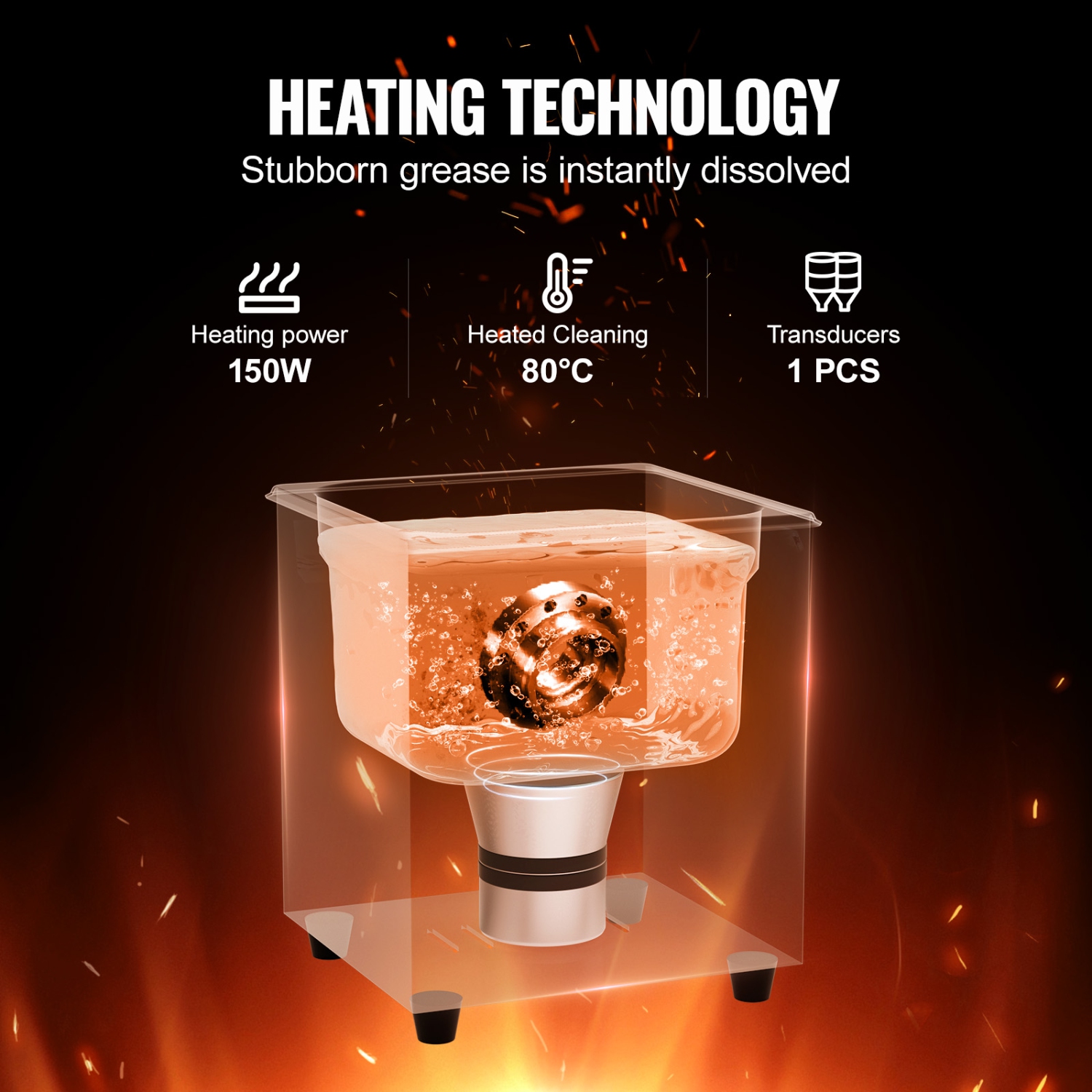 VEVOR 60W 2L Ultra Sonic Cleaner, Digital Sonic Cleaning Machine with Gentle Mode & Upgraded Degassing, 40kHz Ultrasound Cleaner Machine with Heater