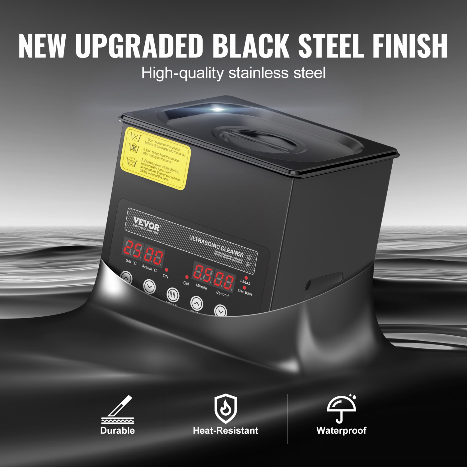 VEVOR 60W 2L Ultra Sonic Cleaner, Digital Sonic Cleaning Machine with Gentle Mode & Upgraded Degassing, 40kHz Ultrasound Cleaner Machine with Heater