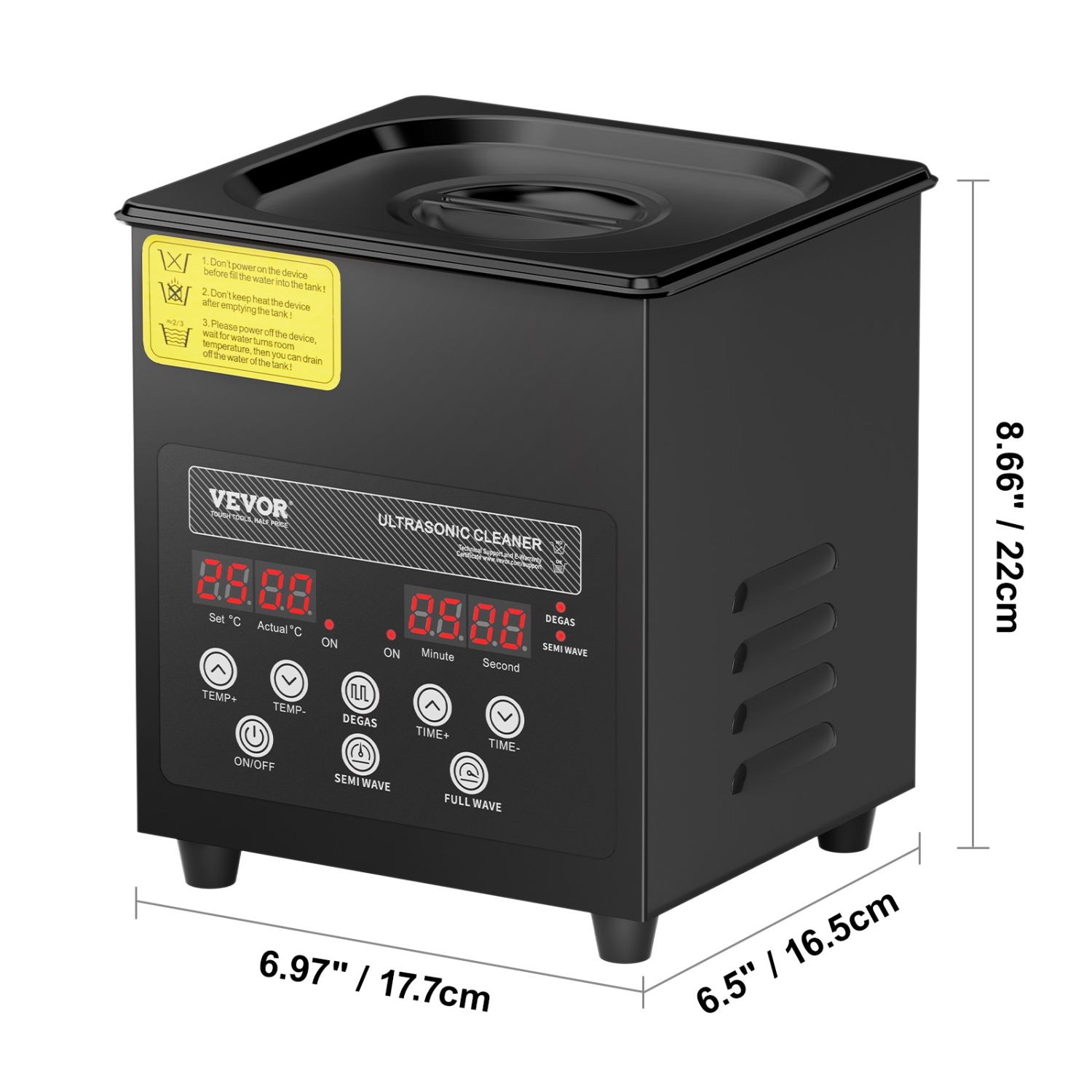 VEVOR 60W 2L Ultra Sonic Cleaner, Digital Sonic Cleaning Machine with Gentle Mode & Upgraded Degassing, 40kHz Ultrasound Cleaner Machine with Heater