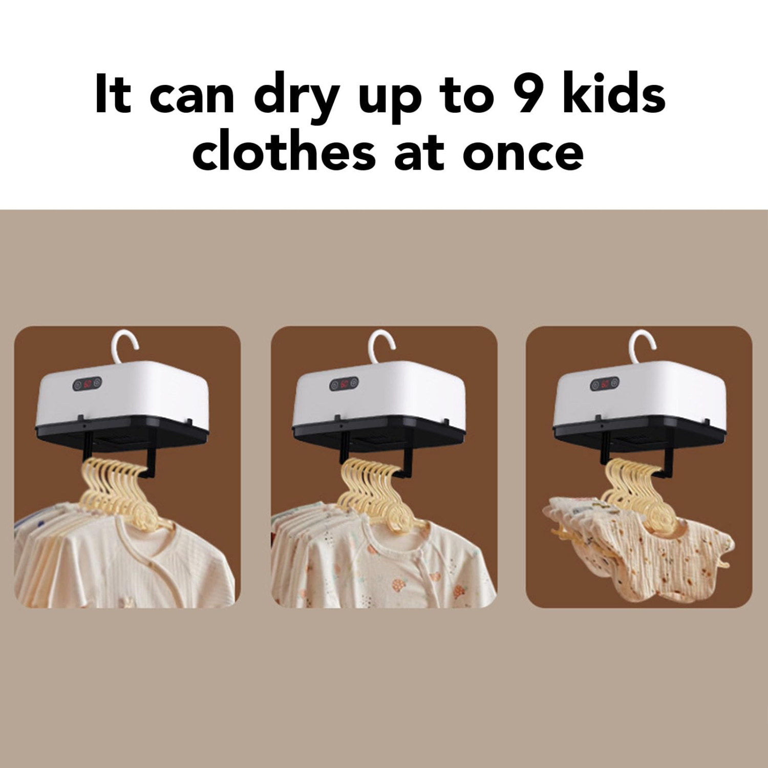 Sécheuse électrique portative Petite sécheuse compacte et pliable avec sac de séchage et réglage de temps pour le voyage, le VR, la maison et