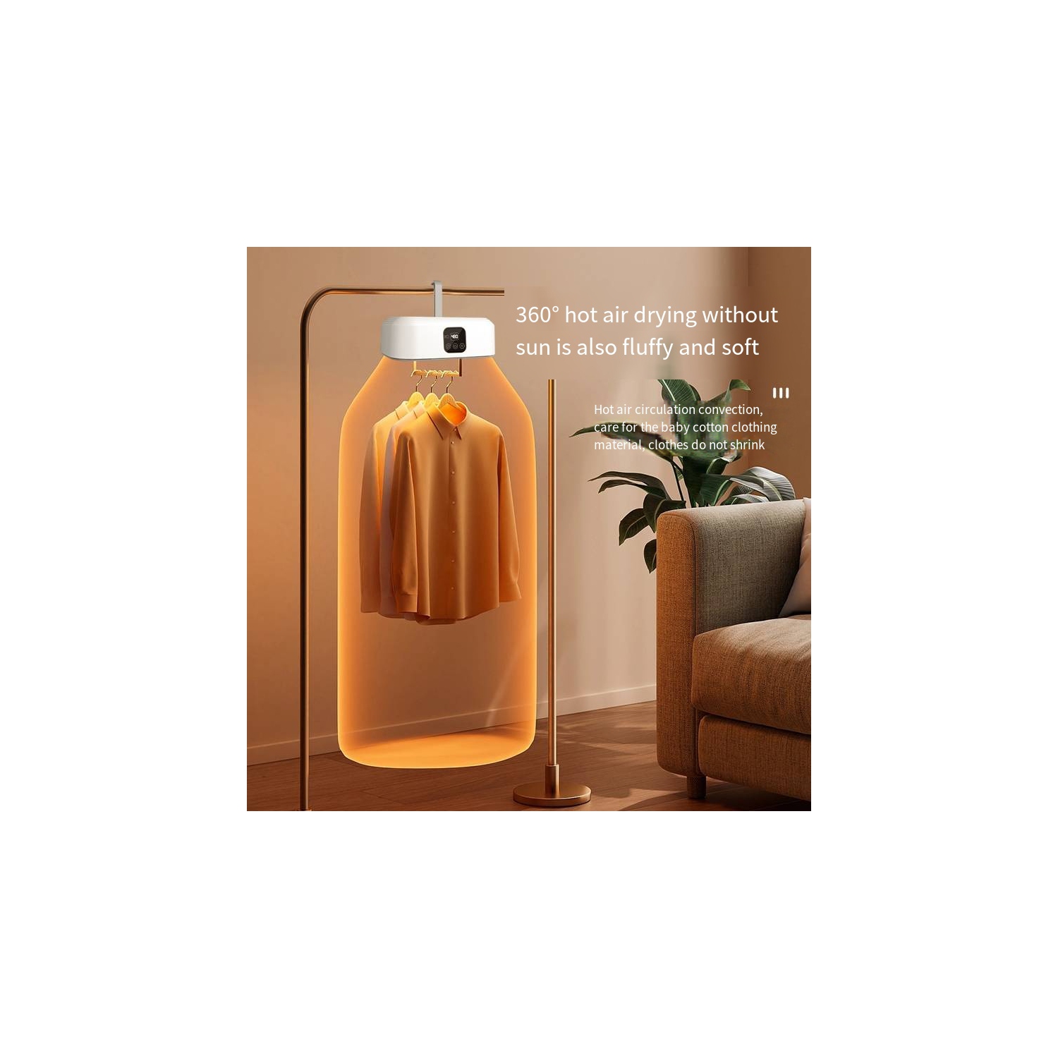 Dryer Household Dryer Small Baby Dryer Foldable Dormitory Air Dryer Clothes Dryer - Ivory White [Digital Display + Remote Control]