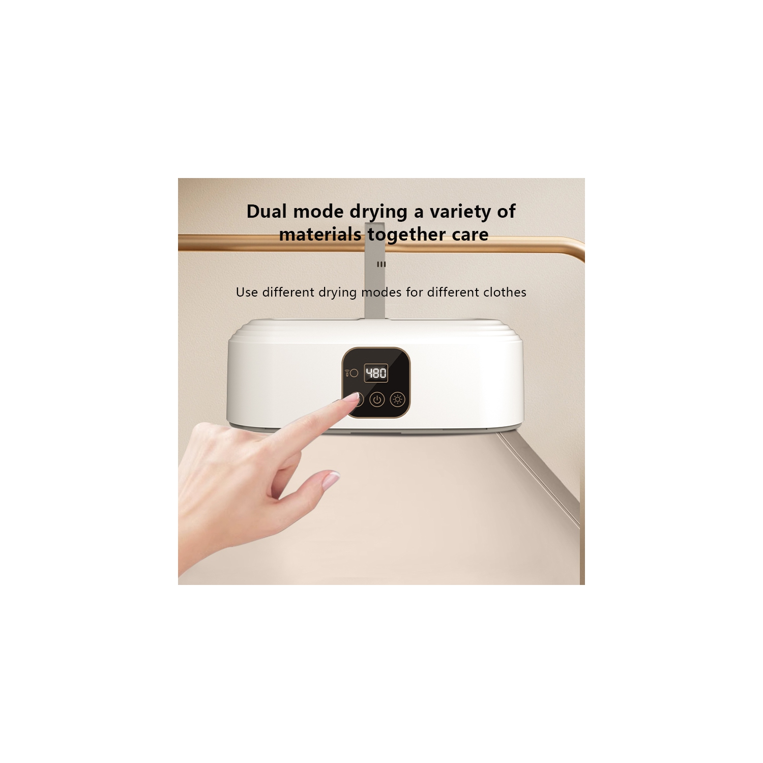 Dryer Household Dryer Small Baby Dryer Foldable Dormitory Air Dryer Clothes Dryer - Ivory White [Digital Display + Remote Control]