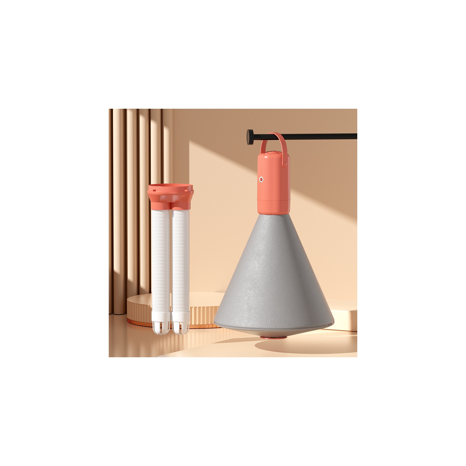 Small Home Dryer with Dust Mite Removal and Sterilization for Travel, Dorms, and Home Use - Includes Shoe Tube for Convenient Drying - American